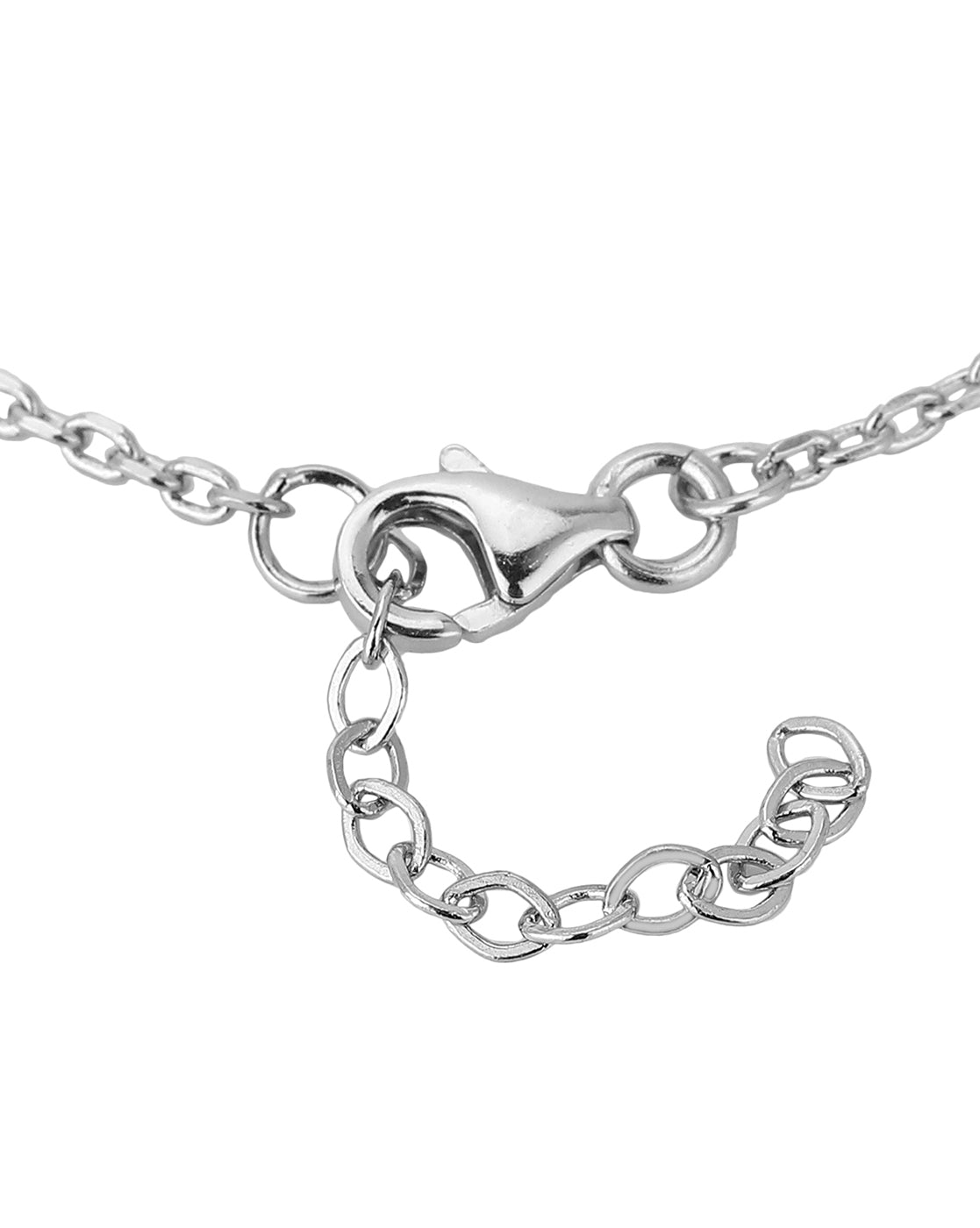 Carlton London Rhodium Plated Star Charm Bracelet For Women