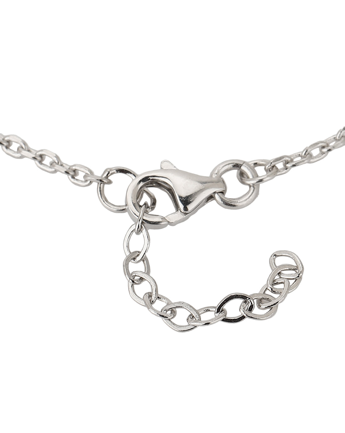Carlton London Rhodium Plated Heart Charm Bracelet For Women