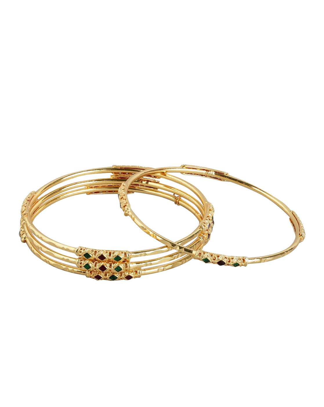 Gold stone bangles with on sale price