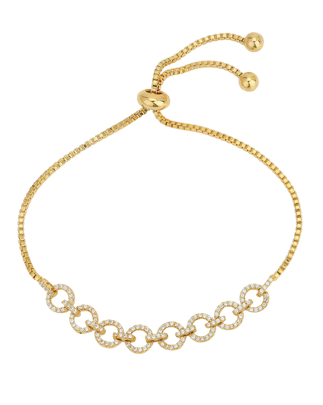 Premium Gold Plated With Cz Adjustable Charming Bracelet For Women