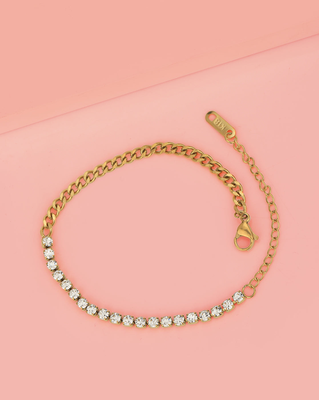 Gold Plated CZ Adjustable Bracelet for women