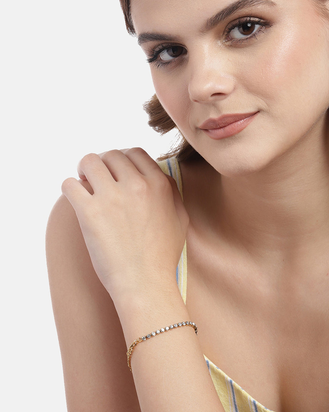 Gold Plated CZ Adjustable Bracelet for women