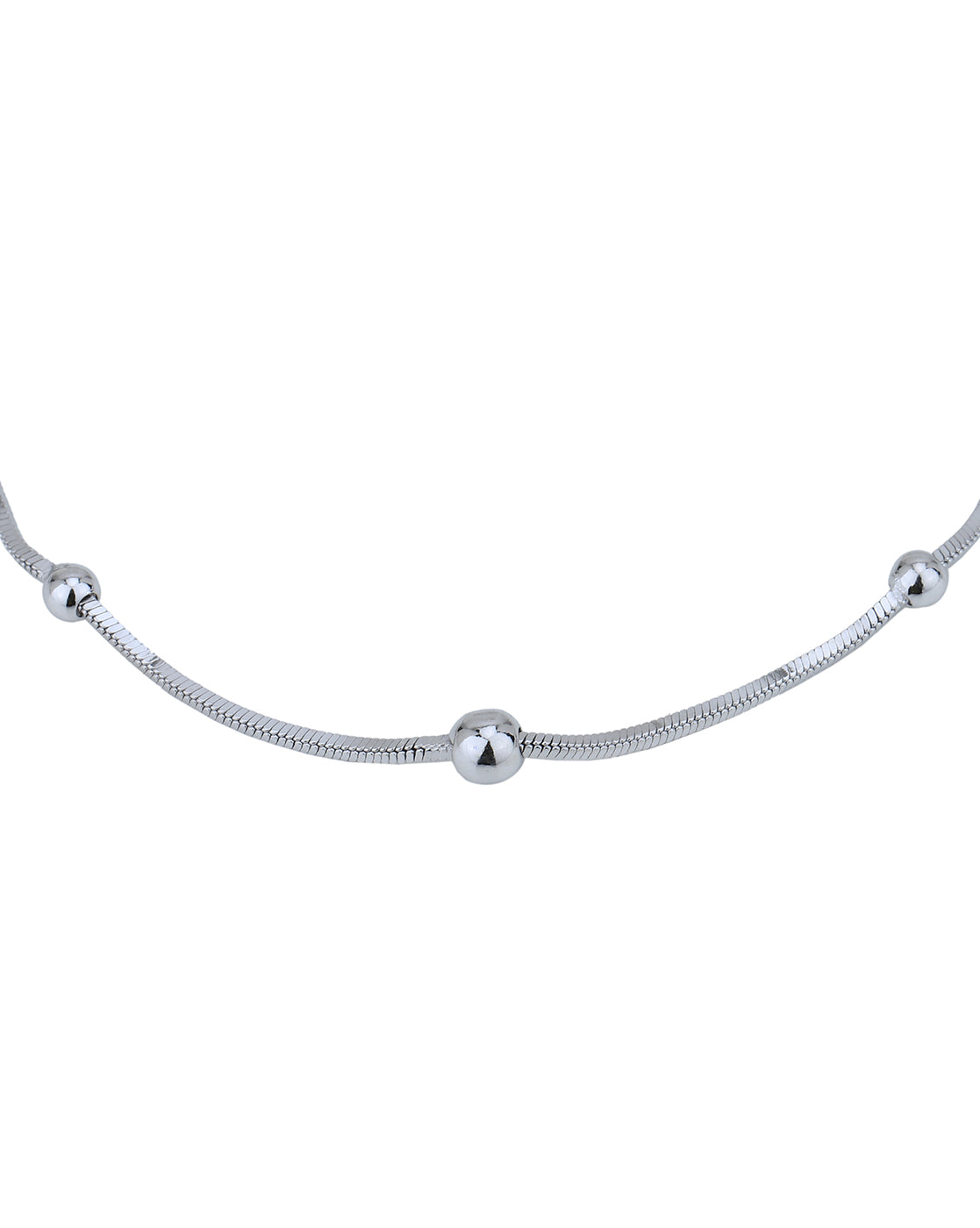 Rhodium Plated with Ball Charm Bracelet for women