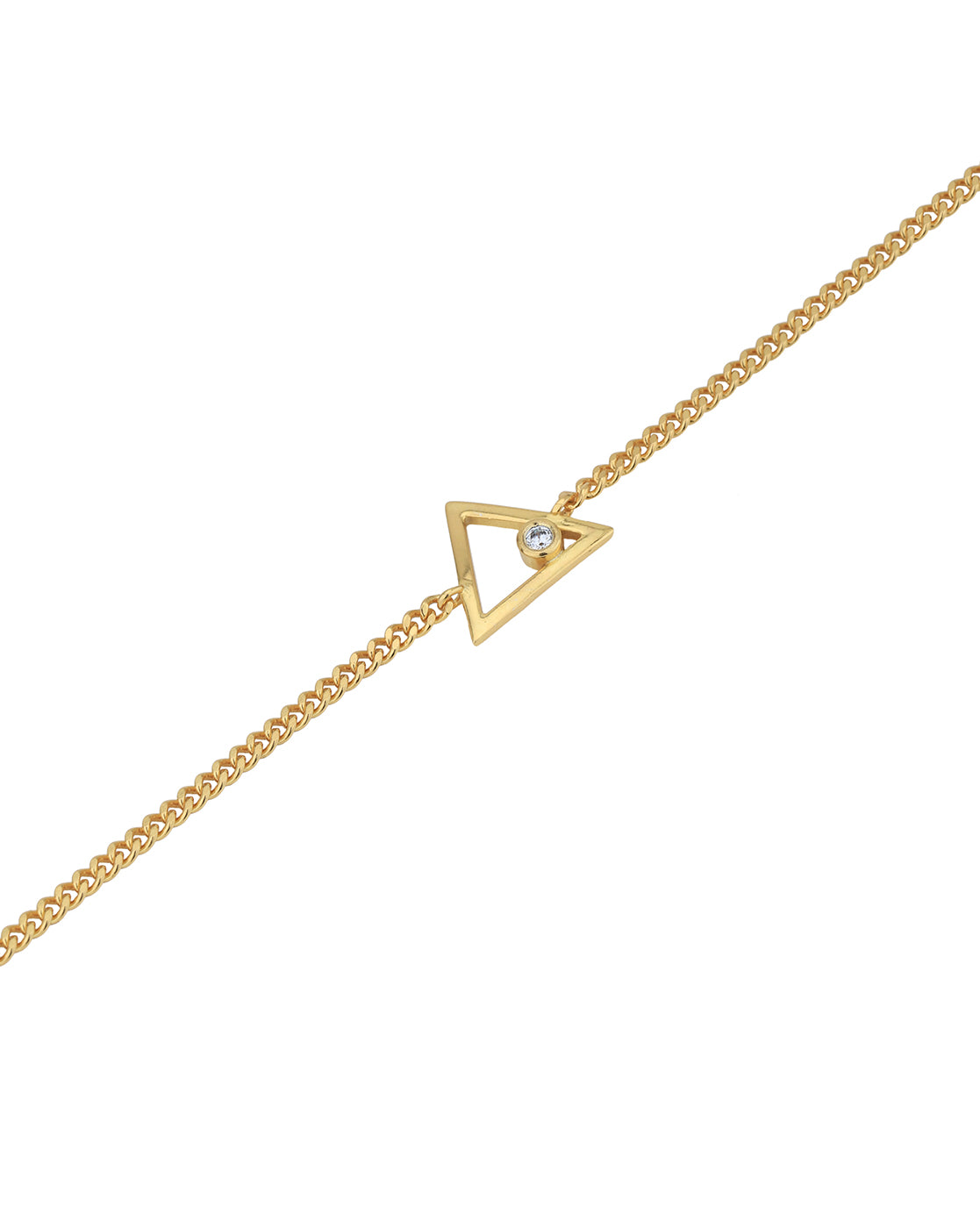 18kt Gold Plated with CZ Triangular Charm Bracelet for women
