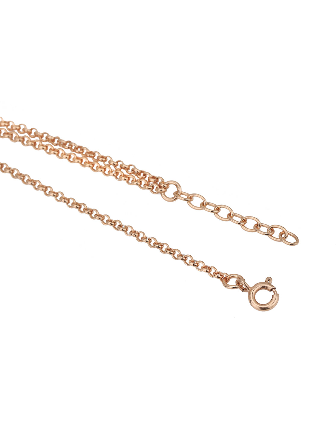 18kt Rose Gold Plated with Pearl Double Chain Charm Bracelet for women