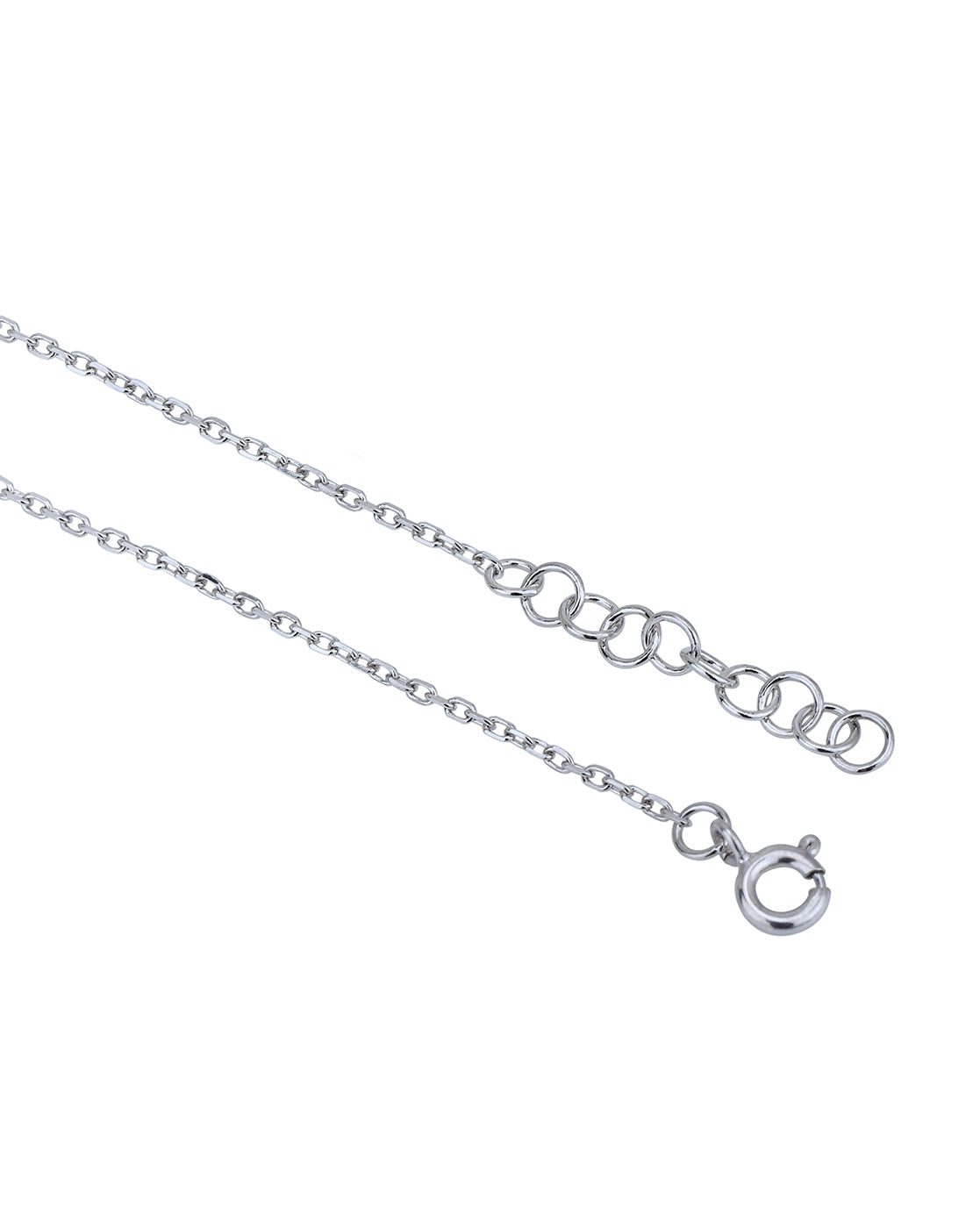 Rhodium Plated with CZ Heart Charm Bracelet