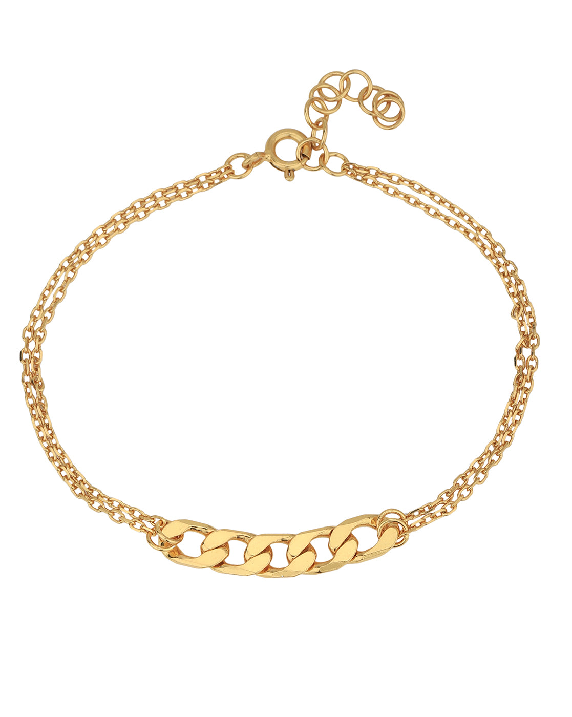 18kt Gold Plated Double Chain Link Bracelet