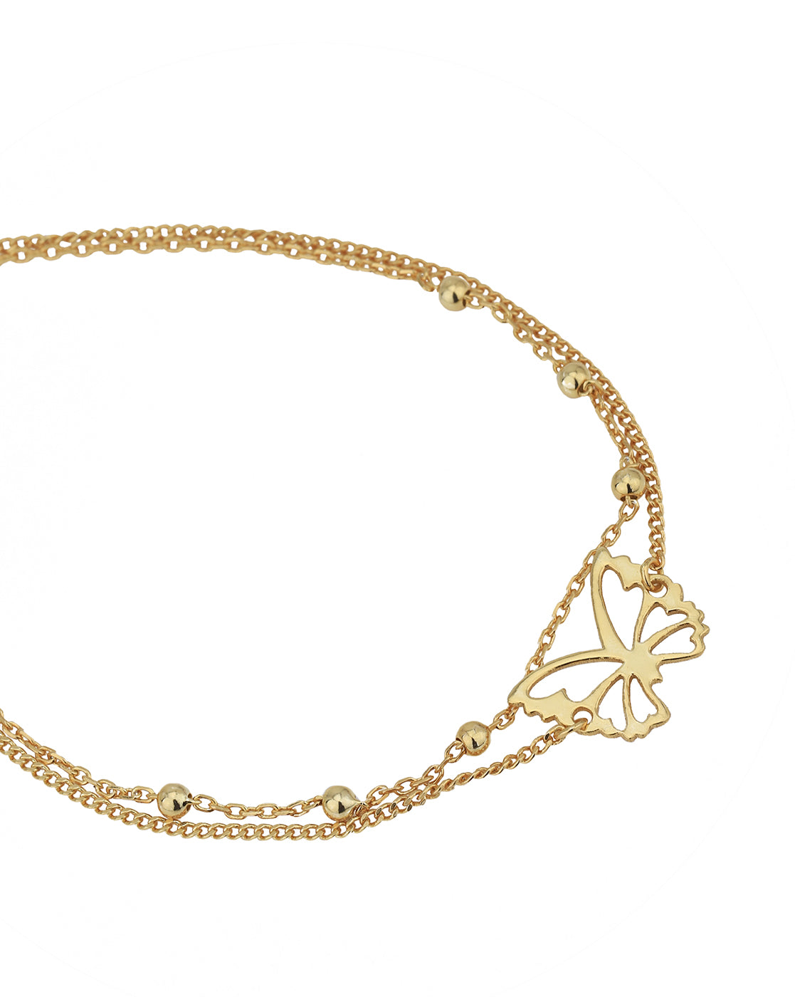 18kt Gold Plated with Butterfly Double Chain Bracelet