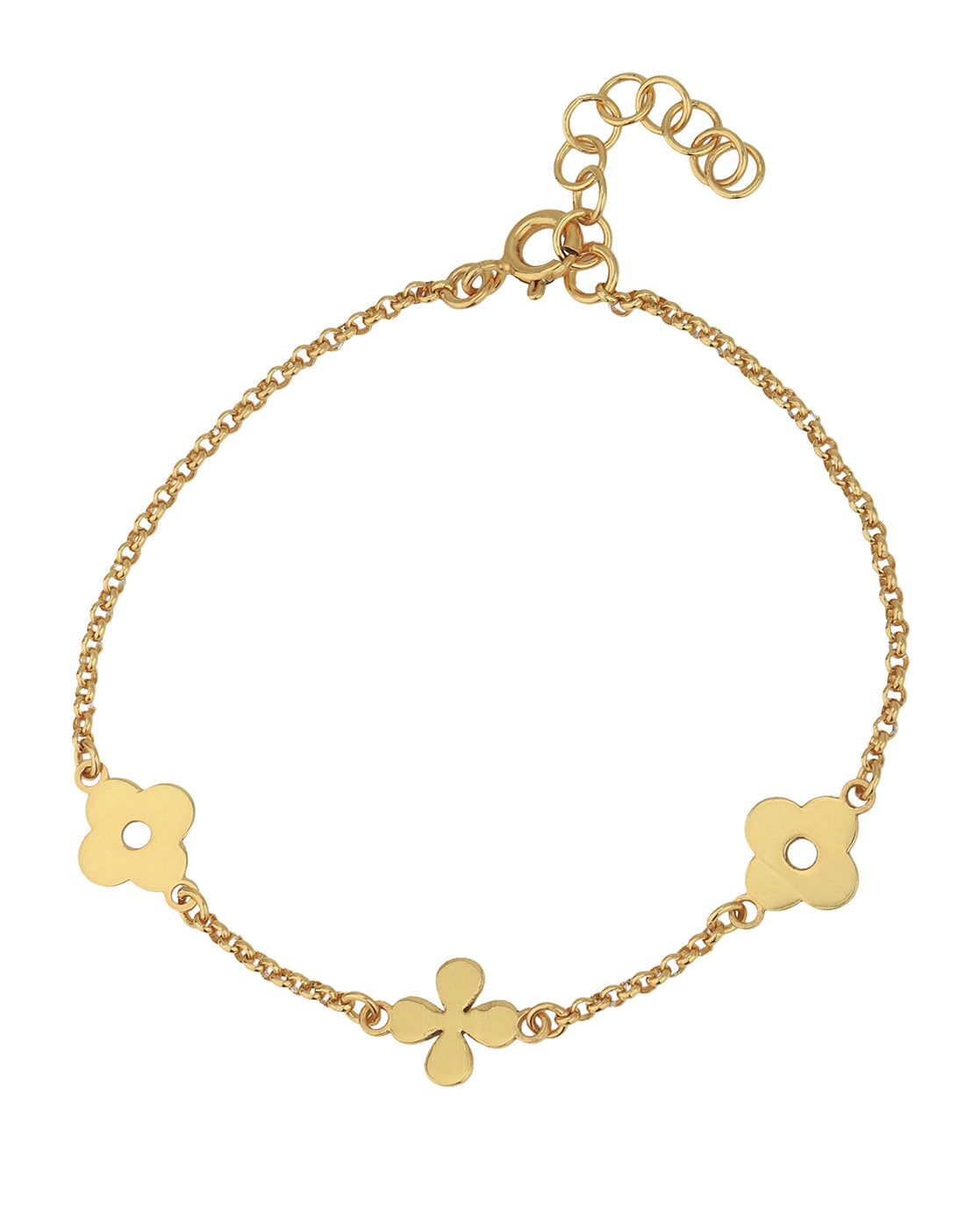 18kt Gold Plated Floral Charm Bracelet