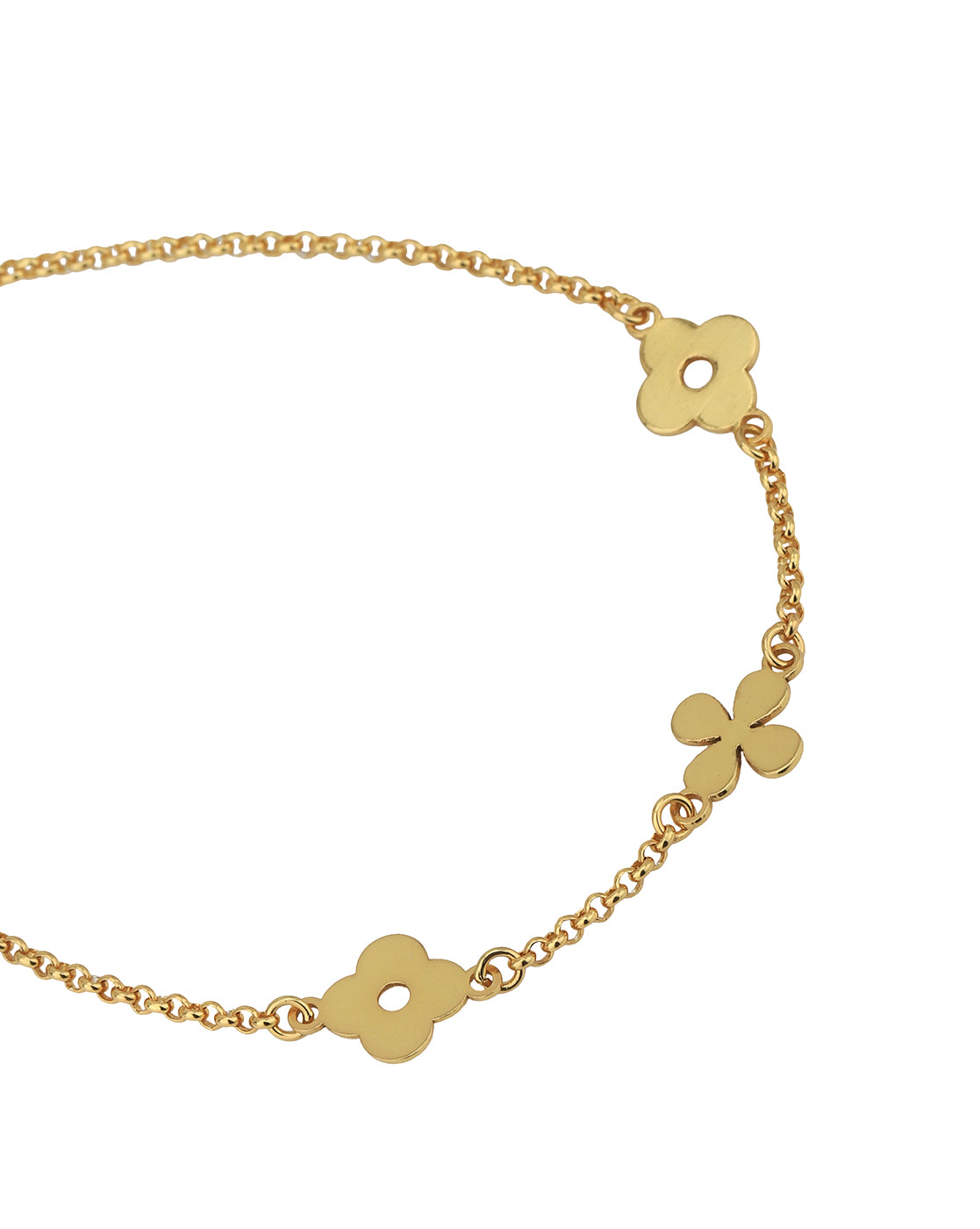 18kt Gold Plated Floral Charm Bracelet