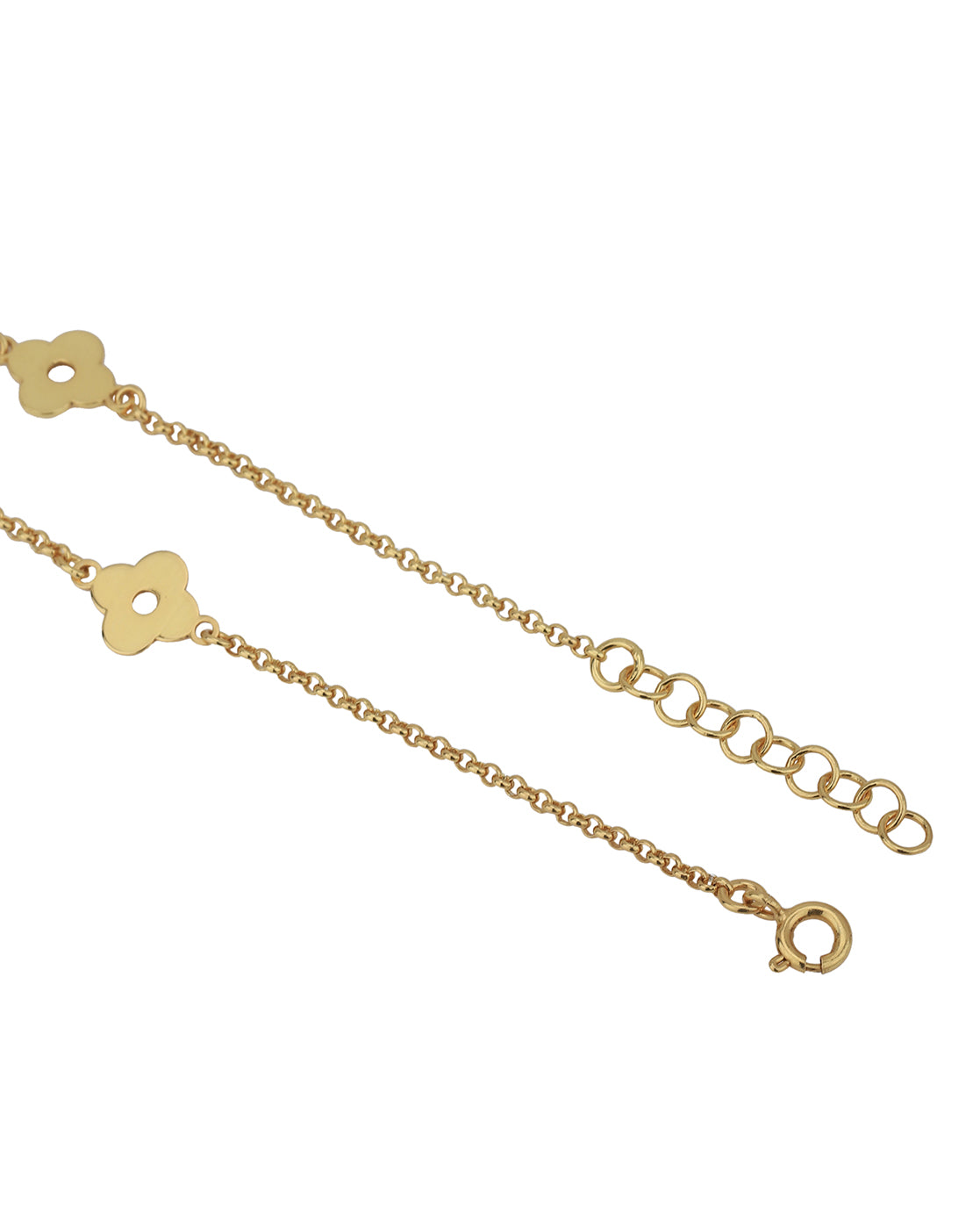 18kt Gold Plated Floral Charm Bracelet