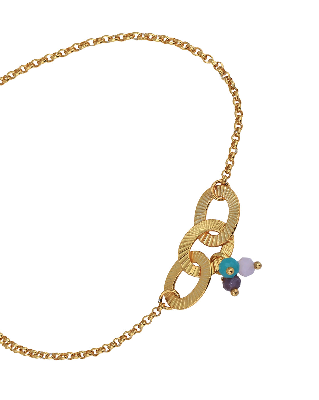 18kt Gold Plated with Glass Bead Charm Bracelet