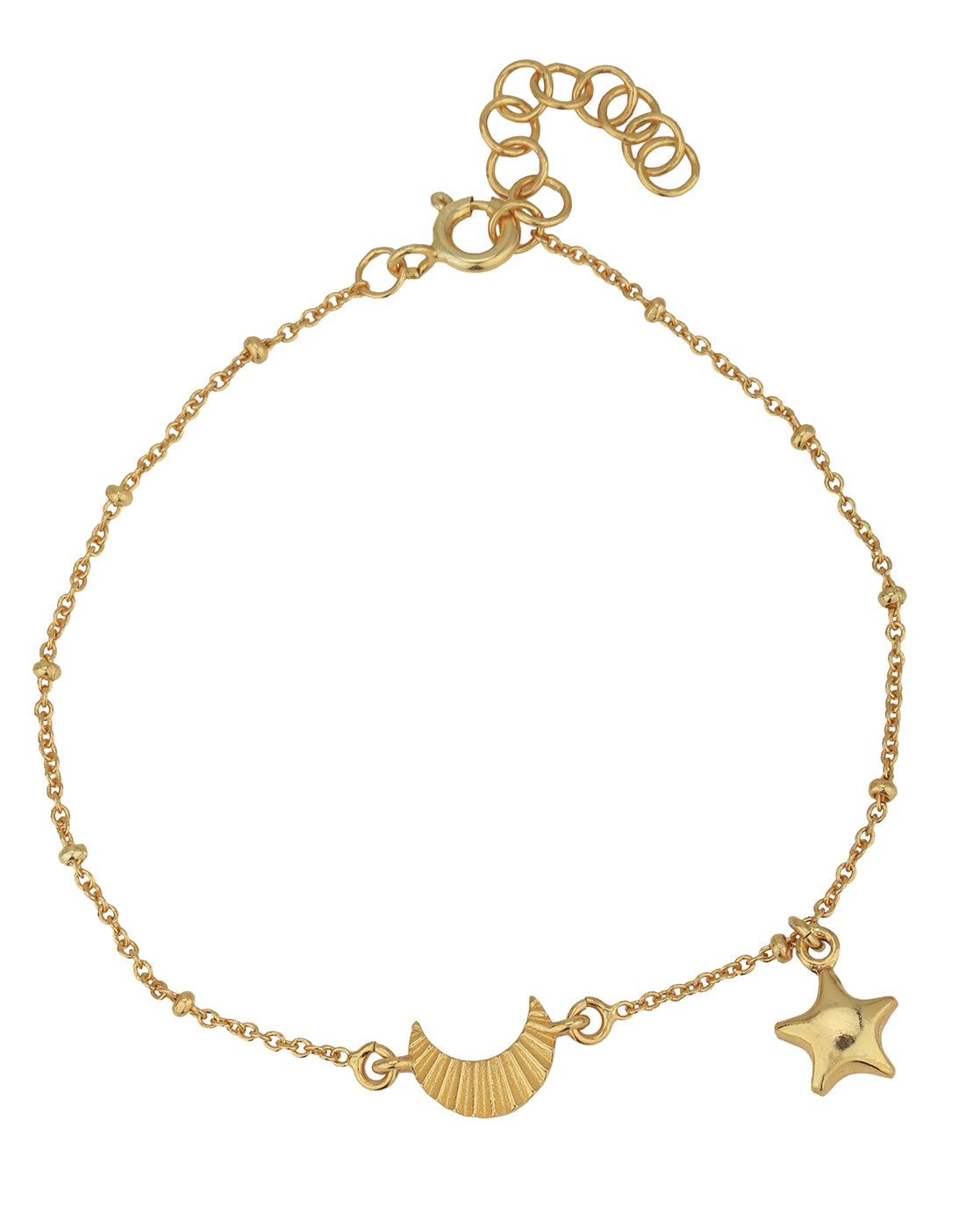 18kt Gold Plated with Moon & Star Charm Bracelet