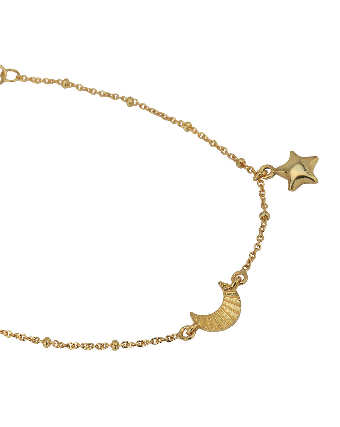 18kt Gold Plated with Moon & Star Charm Bracelet