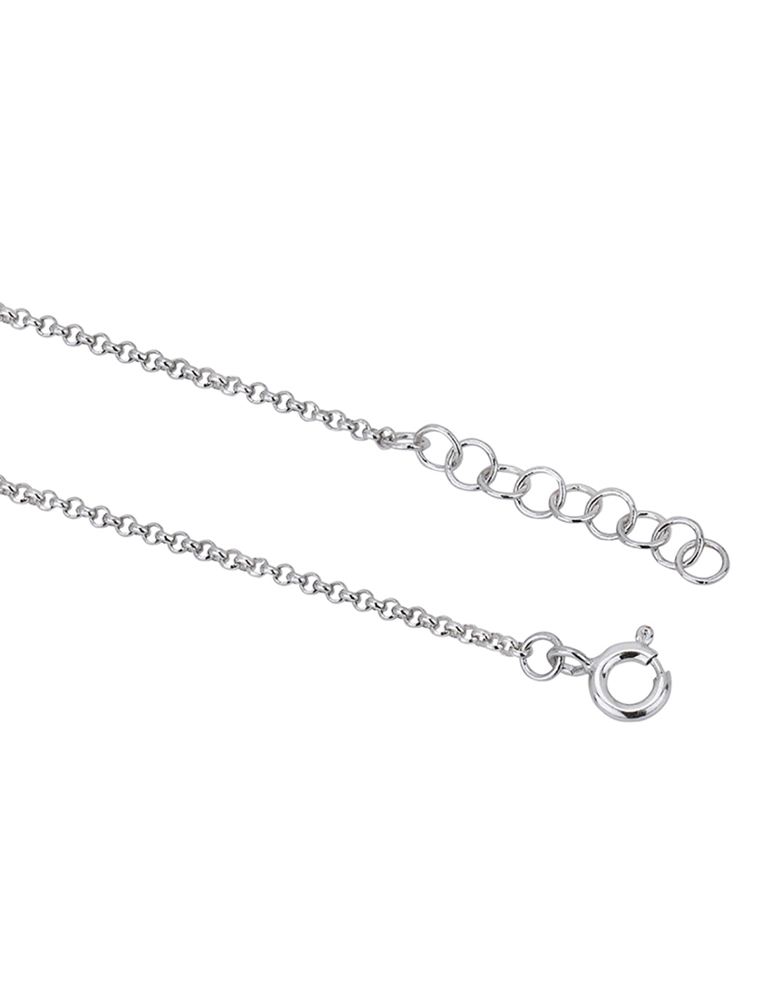 Rhodium Plated CZ Heart Charm Bracelet