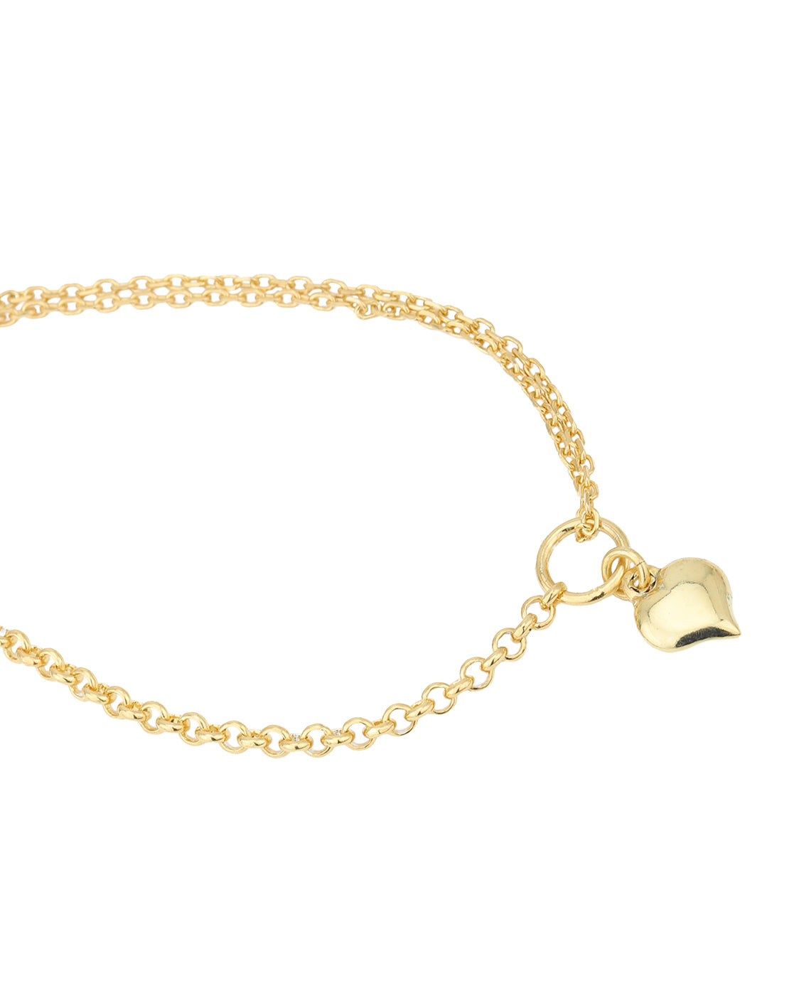 18kt Gold Plated with Heart Charm Bracelet