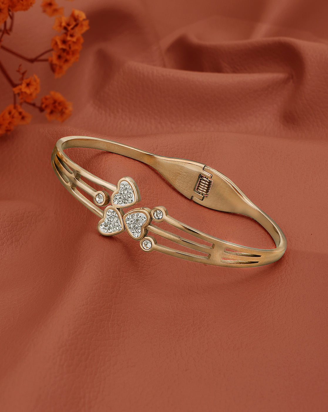 Rose Gold Plated with CZ Heart Bracelet