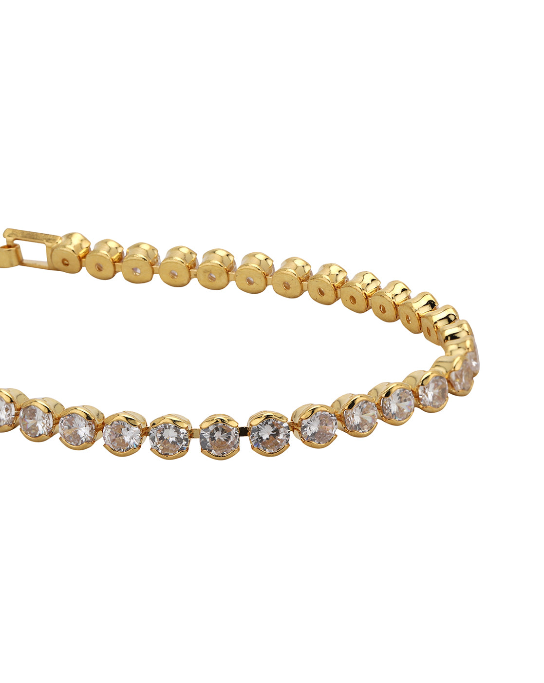 Gold Plated Circular CZ Studded Tennis Bracelet
