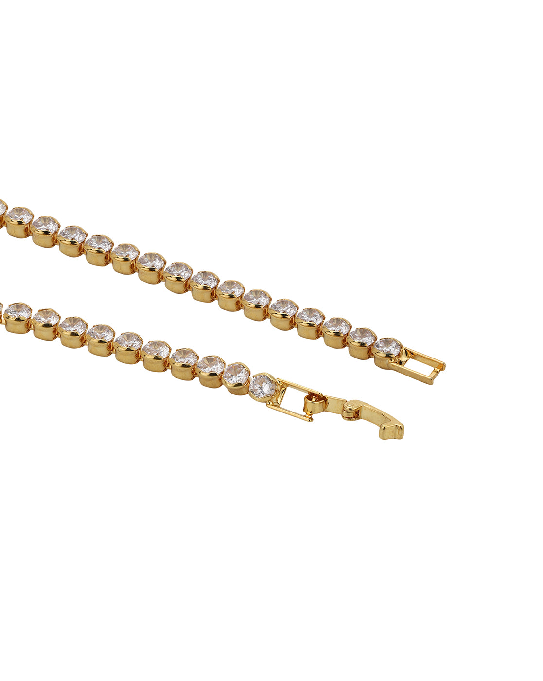 Gold Plated Circular CZ Studded Tennis Bracelet