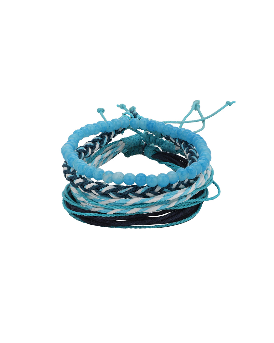 Multi Coloured Set of 4 Braided Stacking Friendship Bracelet