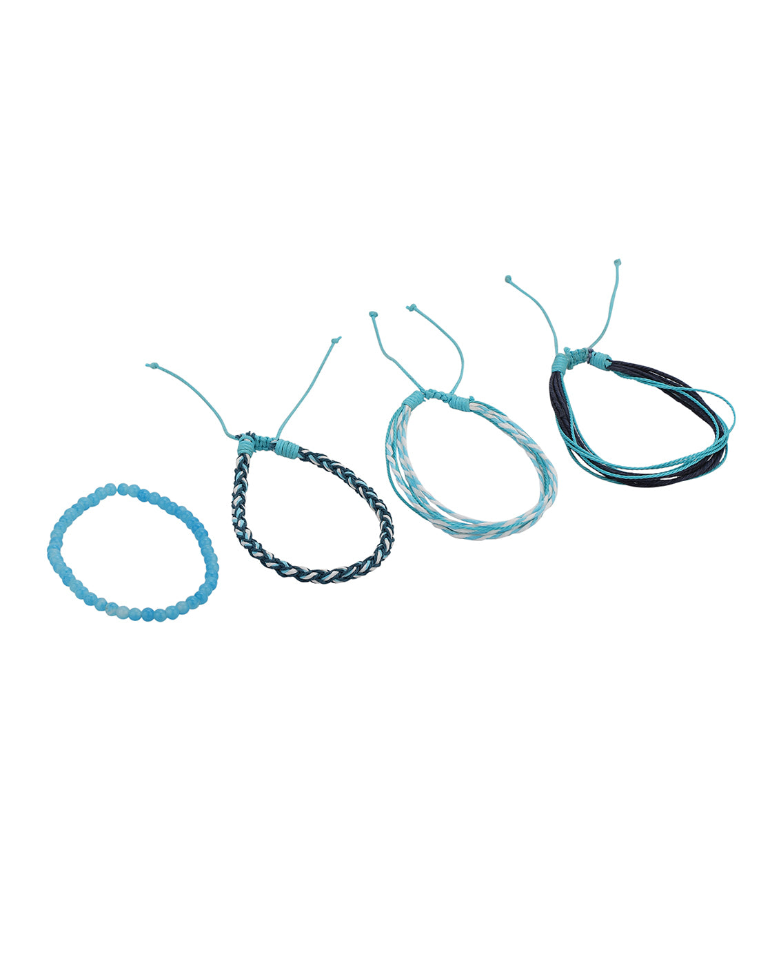 Multi Coloured Set of 4 Braided Stacking Friendship Bracelet