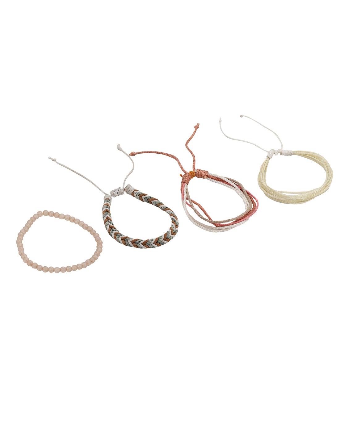 Multi Coloured Set of 4 Braided Stacking Friendship Bracelet