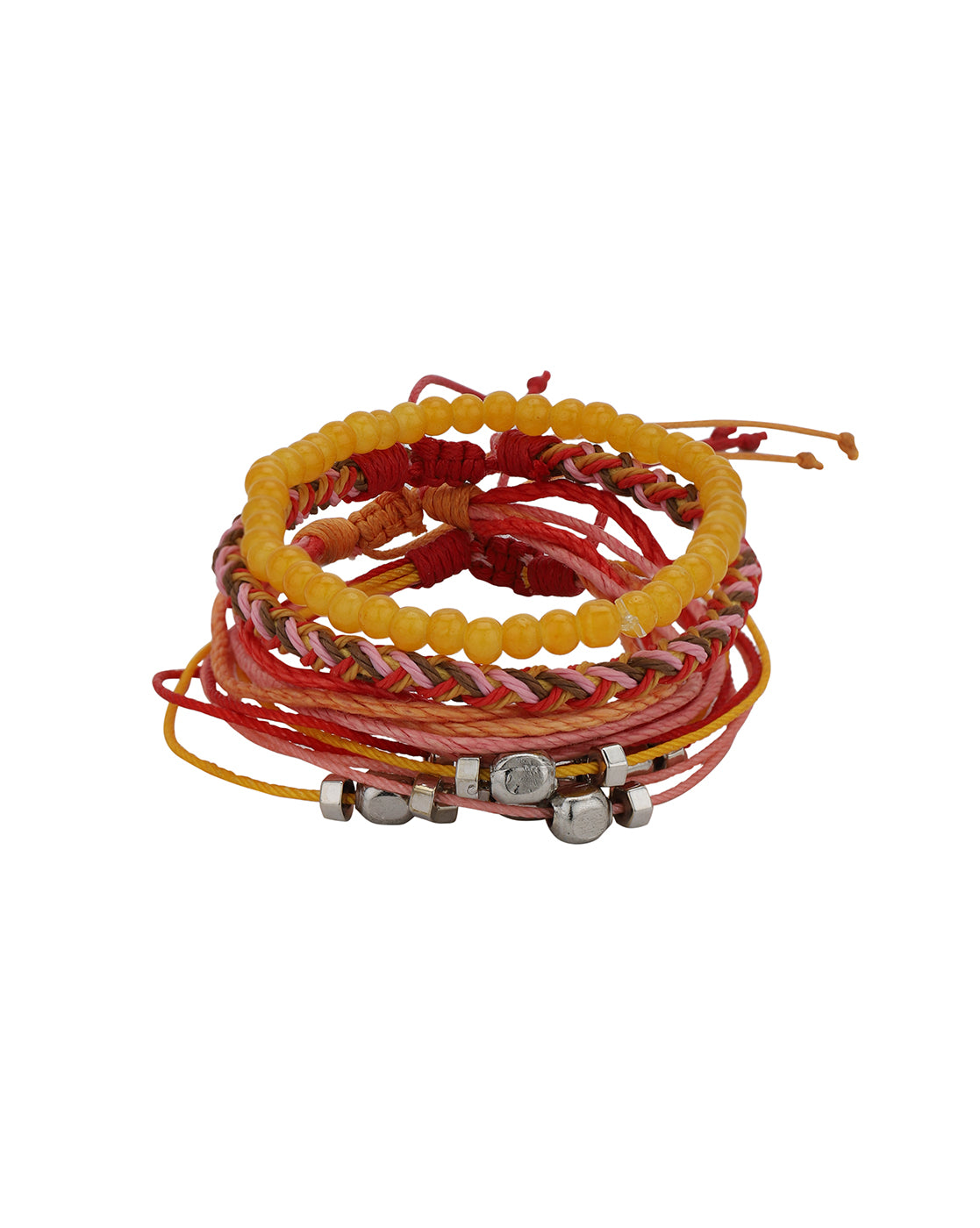 Multi Coloured Set of 4 Braided Stacking Friendship Bracelet