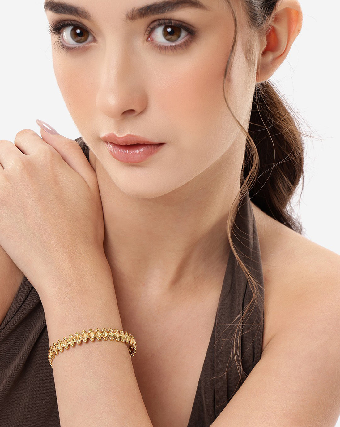 18kt Gold Plated Stainless Steel Cuff Bracelet