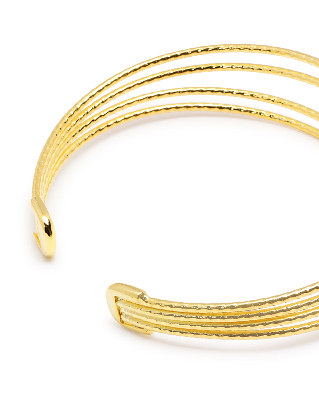 18kt Gold Plated CZ Four Bar Bangle Style Cuff Bracelet
