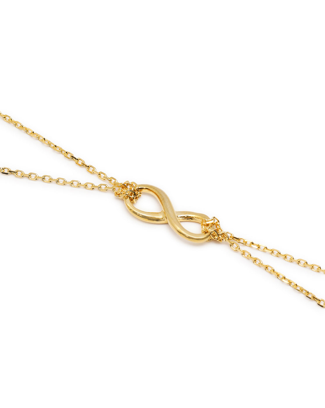 18kt Gold Plated Double Chain Infinity Charm Bracelet