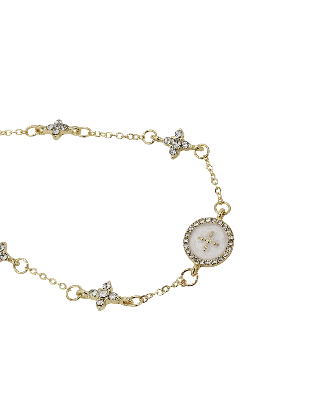 Gold Plated CZ Multiple Star Wraparound Bracelet
