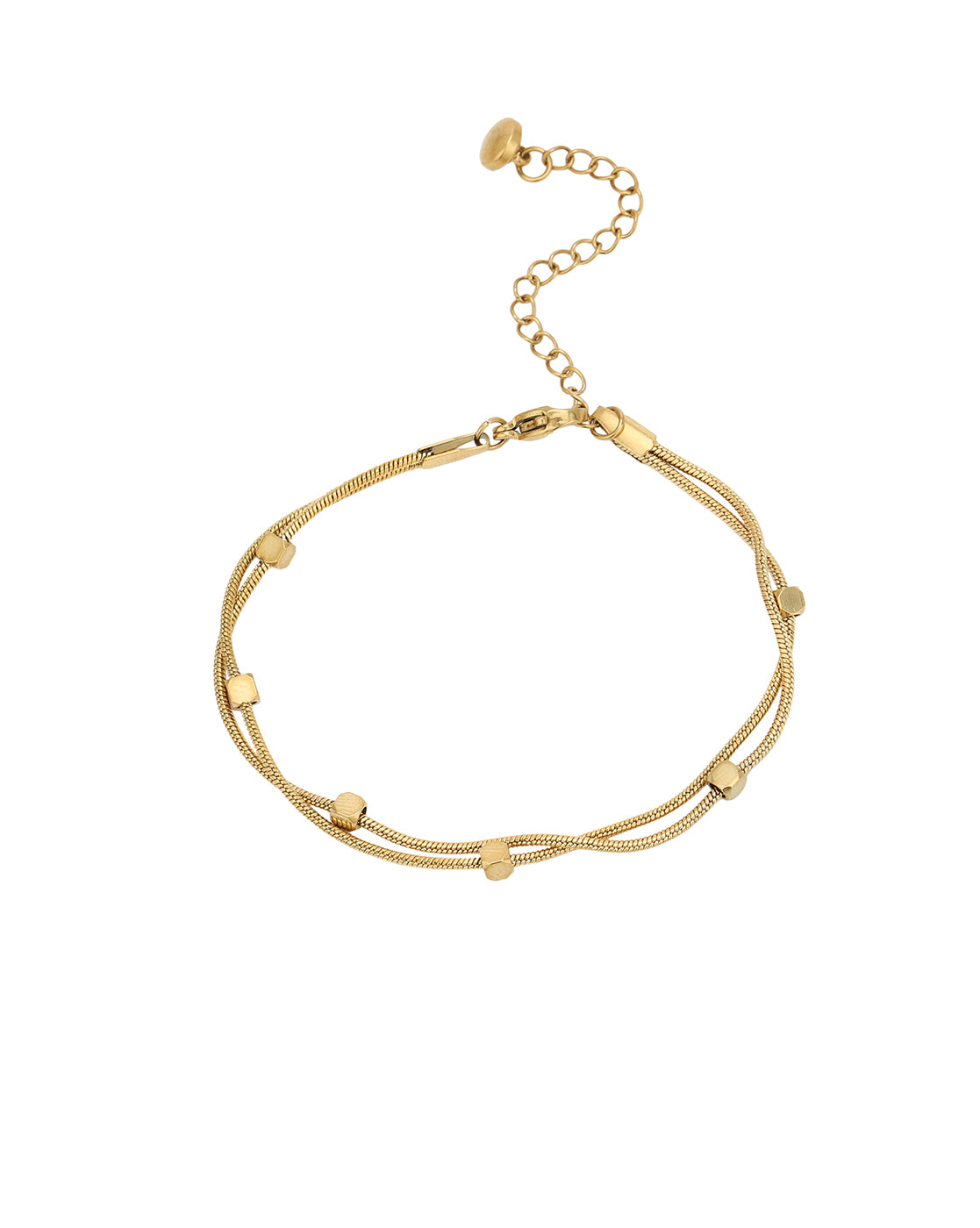 Gold Plated Double Chain Wraparound Bracelet