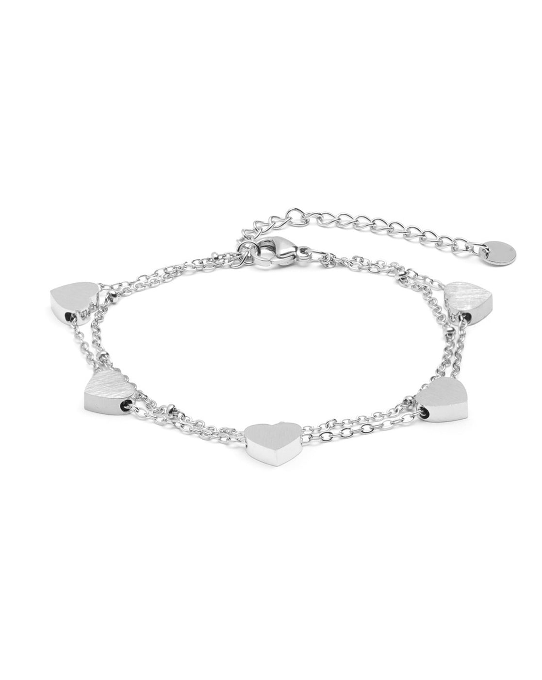 Silver Plated and Heart Multistrand Bracelet