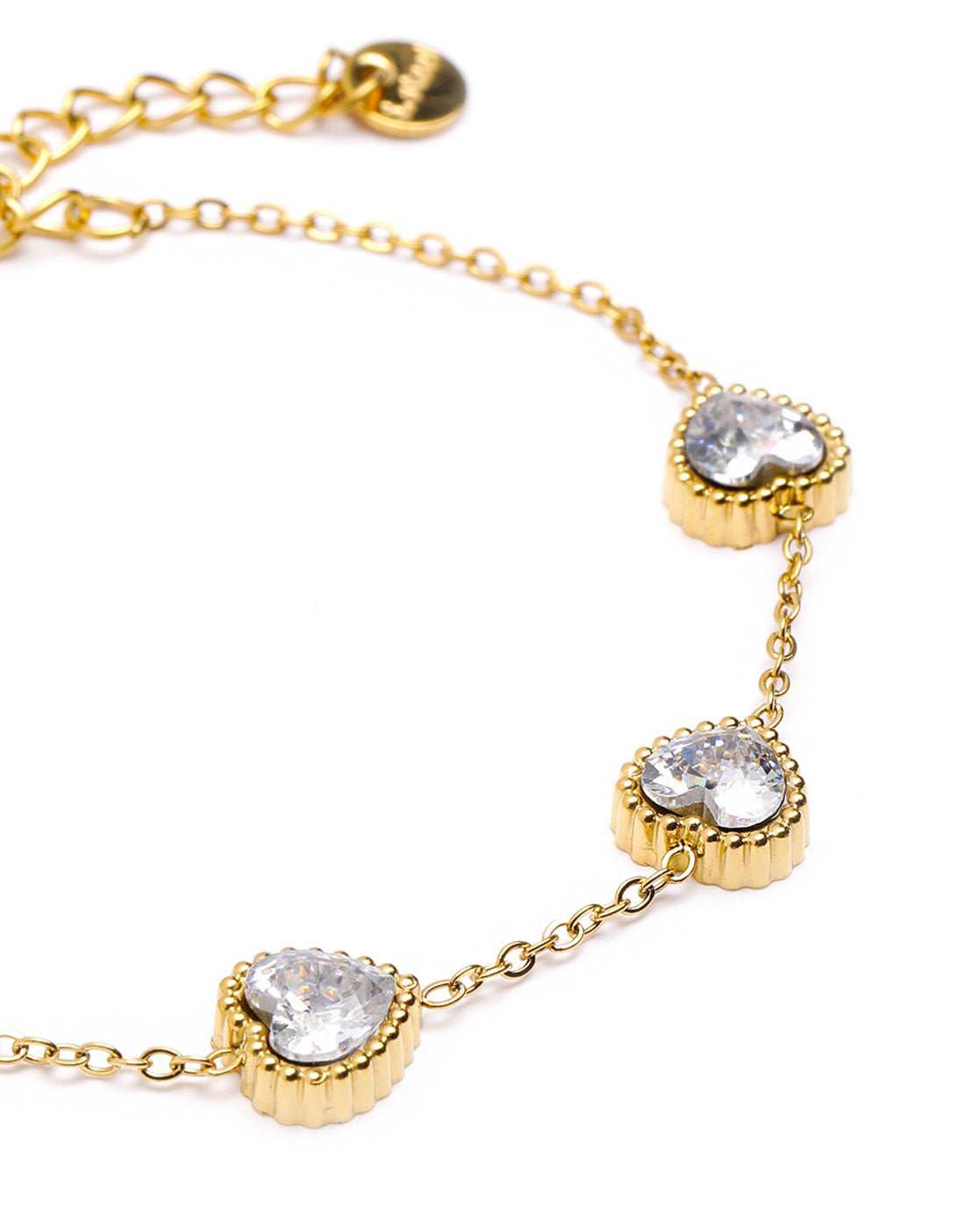 18kt Gold Plated CZ Heart Wraparound Bracelet