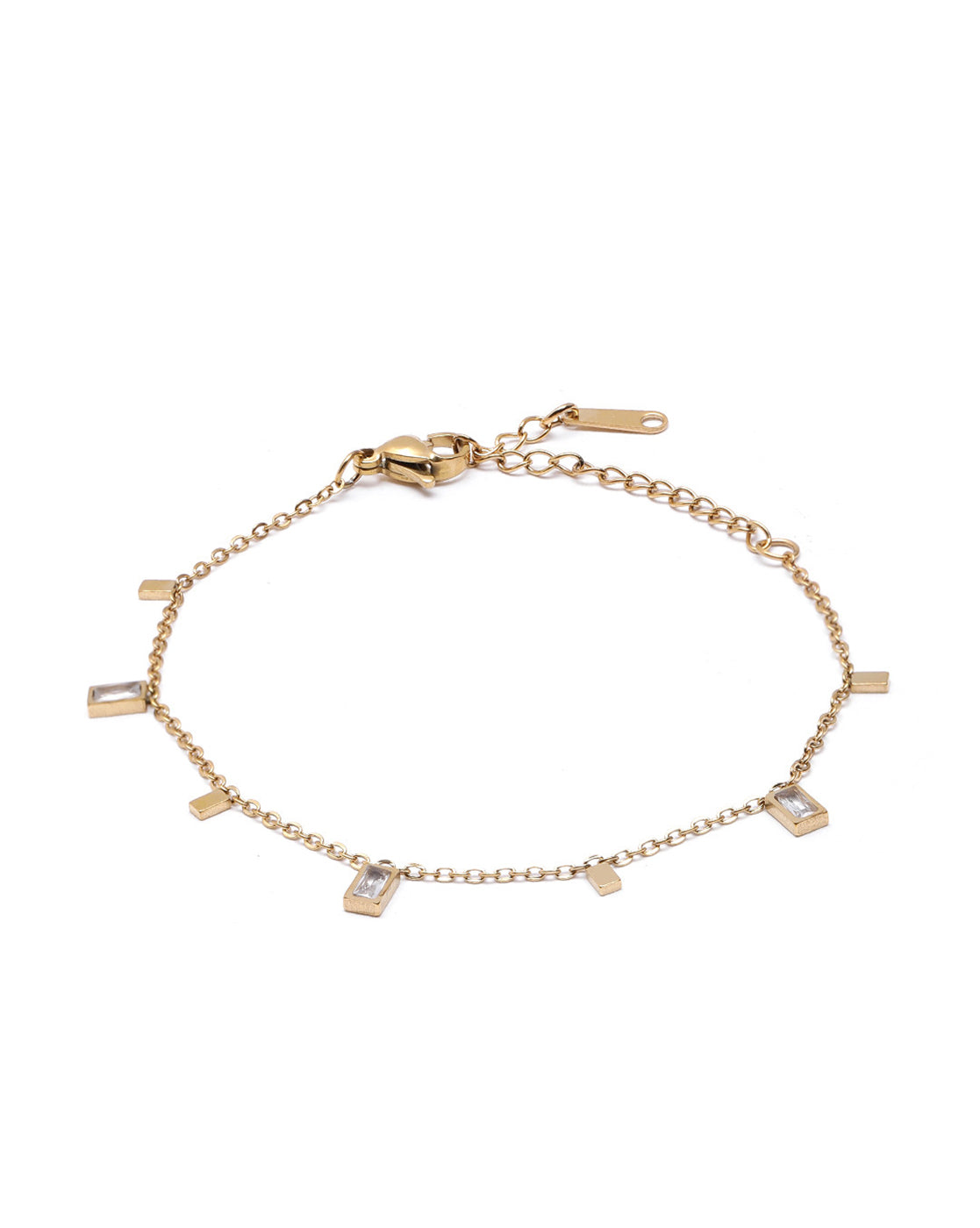 Gold Plated CZ Charm Bracelet