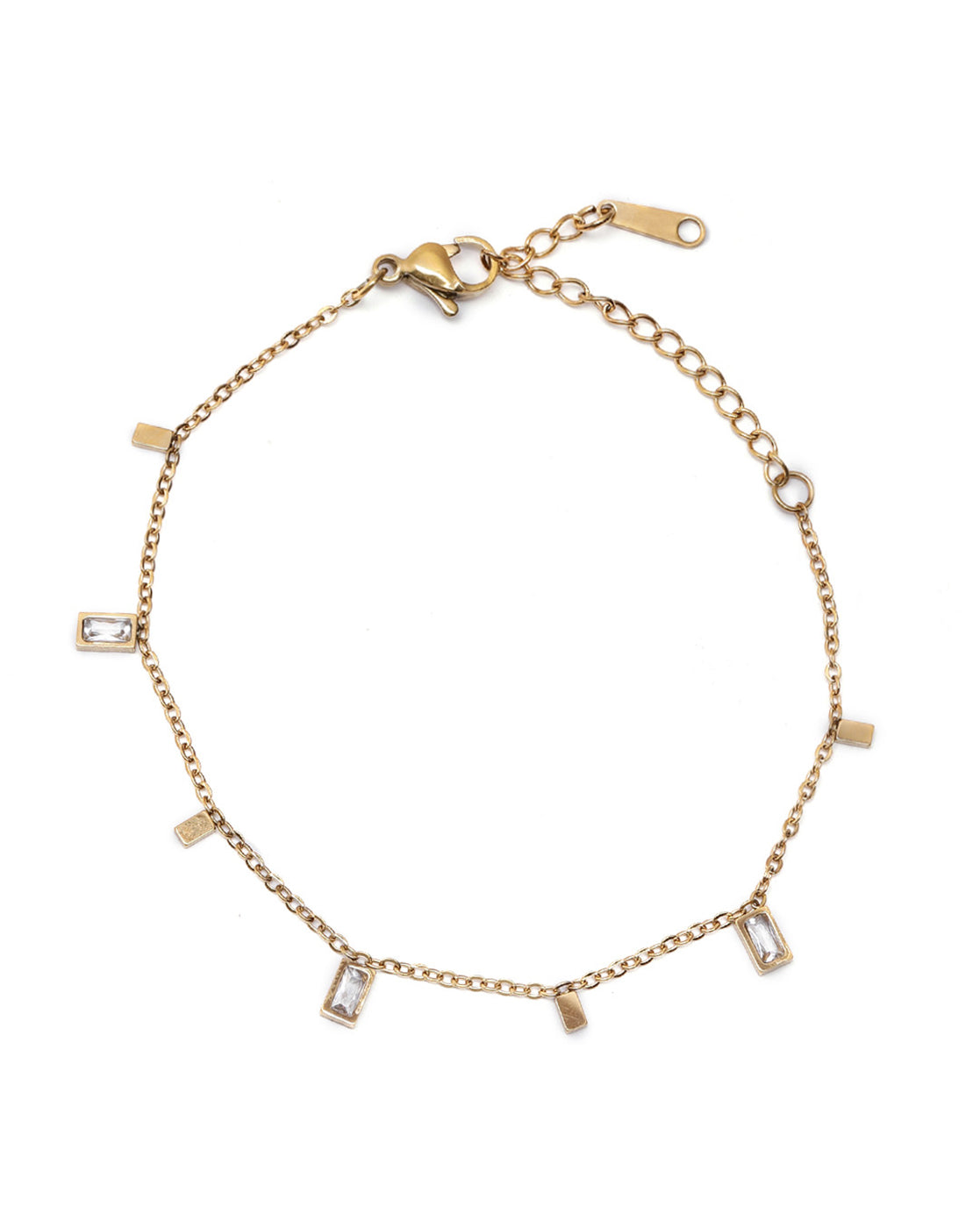 Gold Plated CZ Charm Bracelet