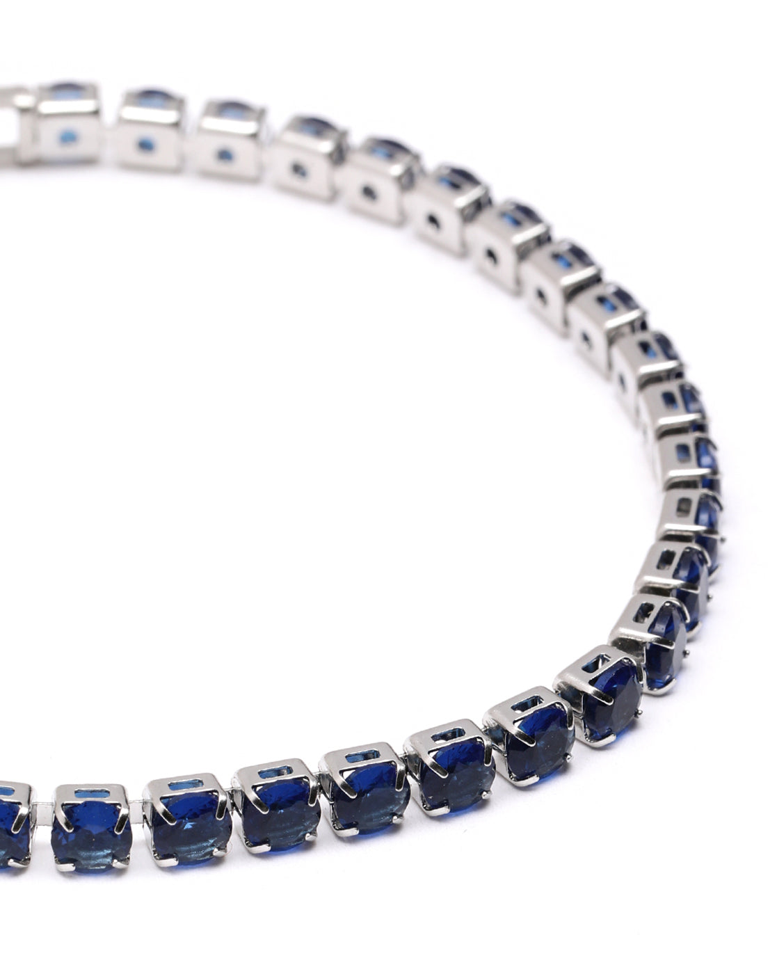 Silver Plated Blue CZ Tennis Wraparound Bracelet