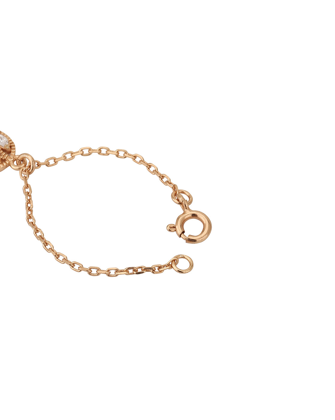 Carlton London Rose-Gold Plated Cz Studded Hamsa Shape Watch Charm For Women