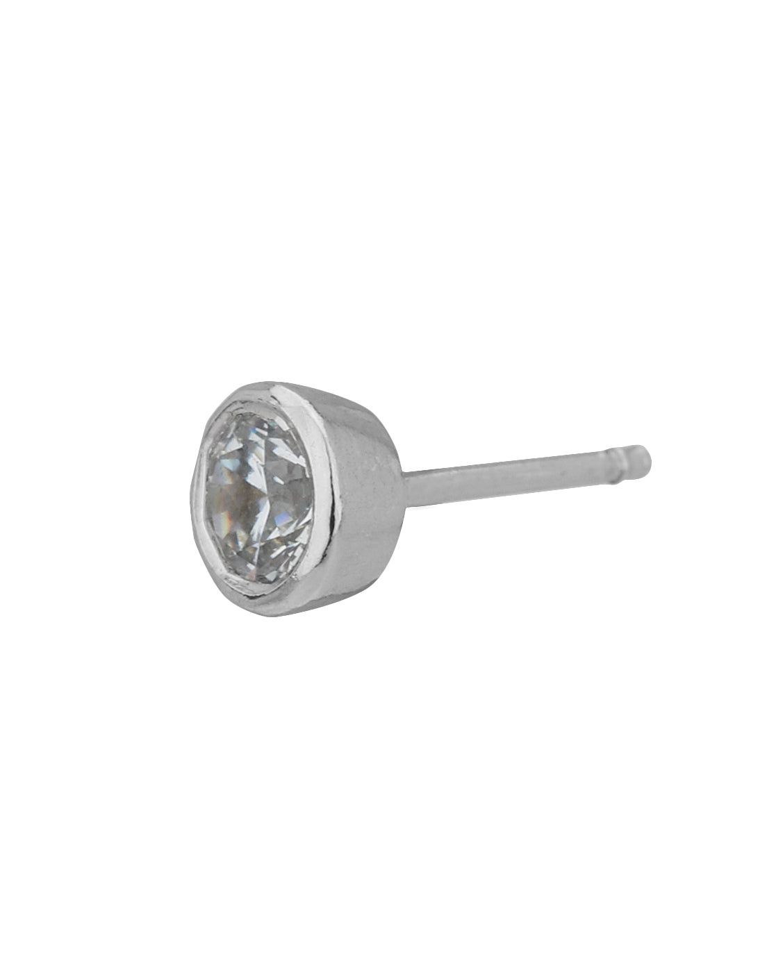Carlton London Rhodium Plated Cz Circular Stud Earring For Women