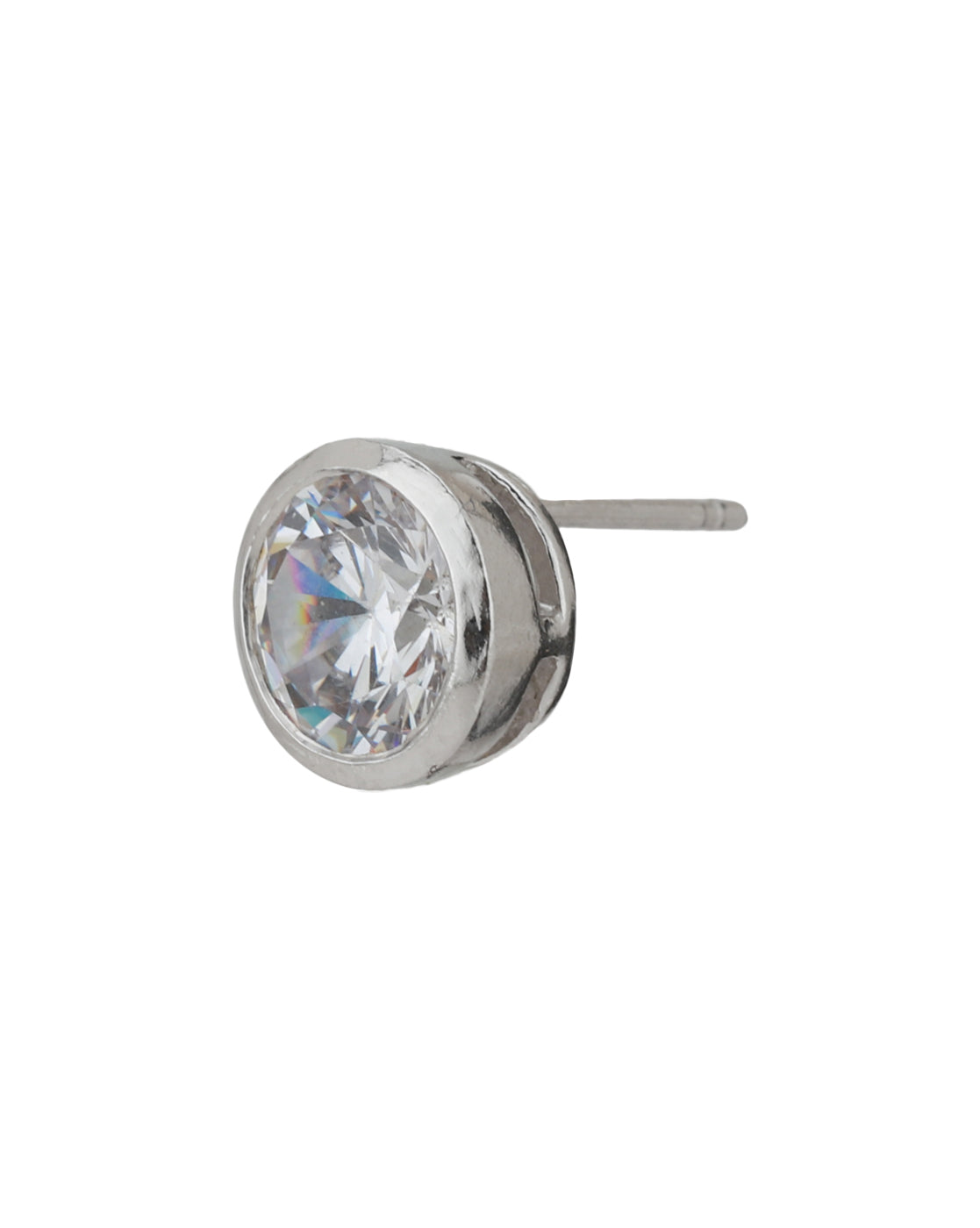 Carlton London Set Of 2 Rhodium Plated Cz Stud Earring For Women