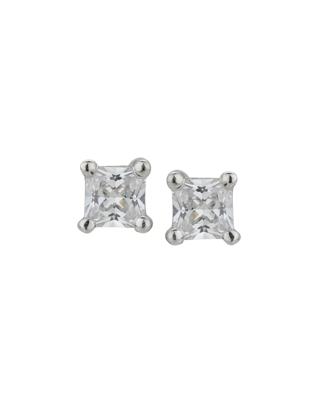 Carlton London Set Of 2 Rhodium Plated Cz Stud Earring For Women