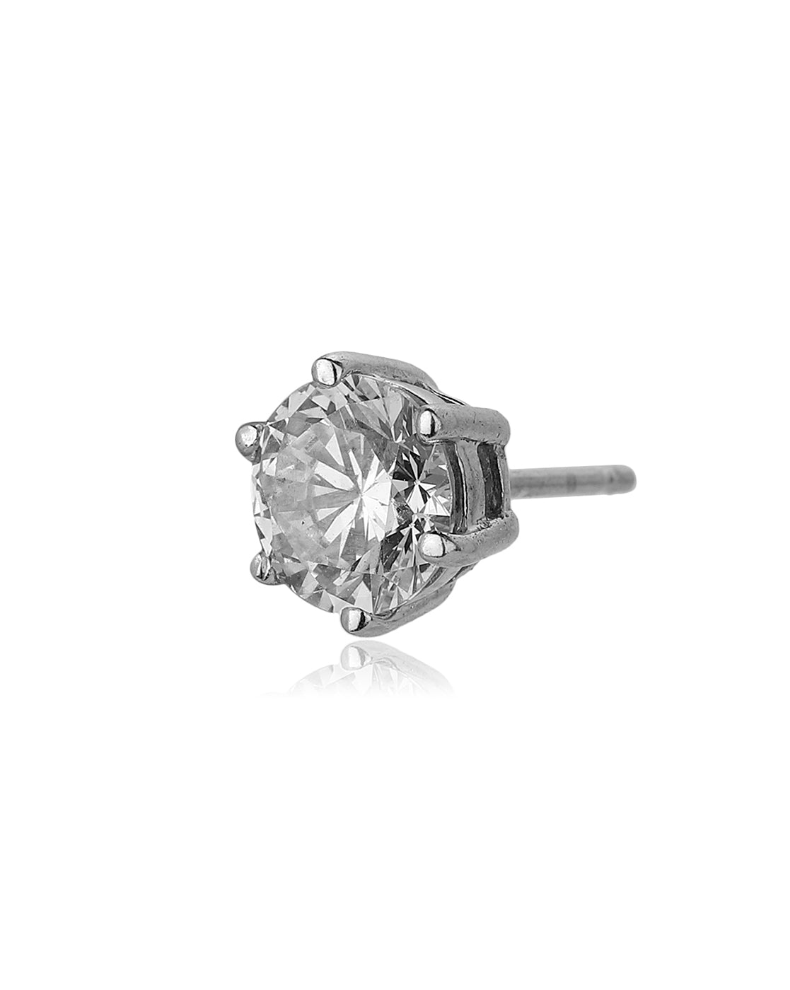Carlton London Set Of 2 Rhodium Plated Cz Geometric Stud Earring For Women