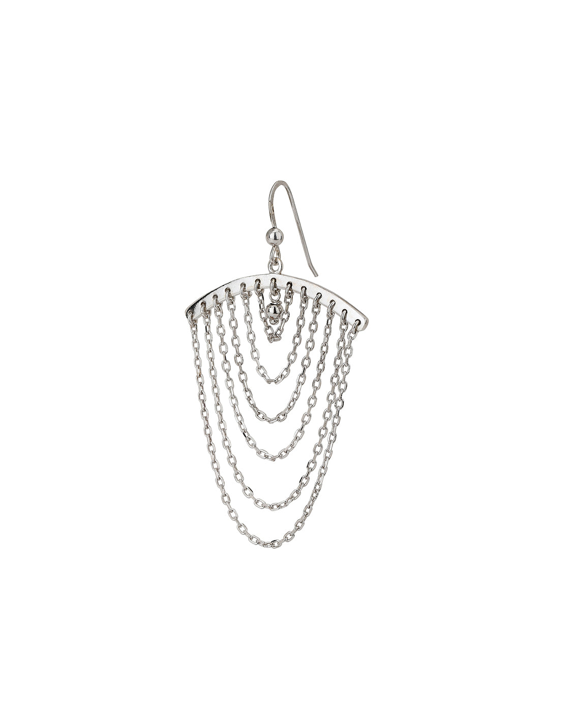 Carlton London Rhodium Plated Layered Contemporary Drop Earring For Women