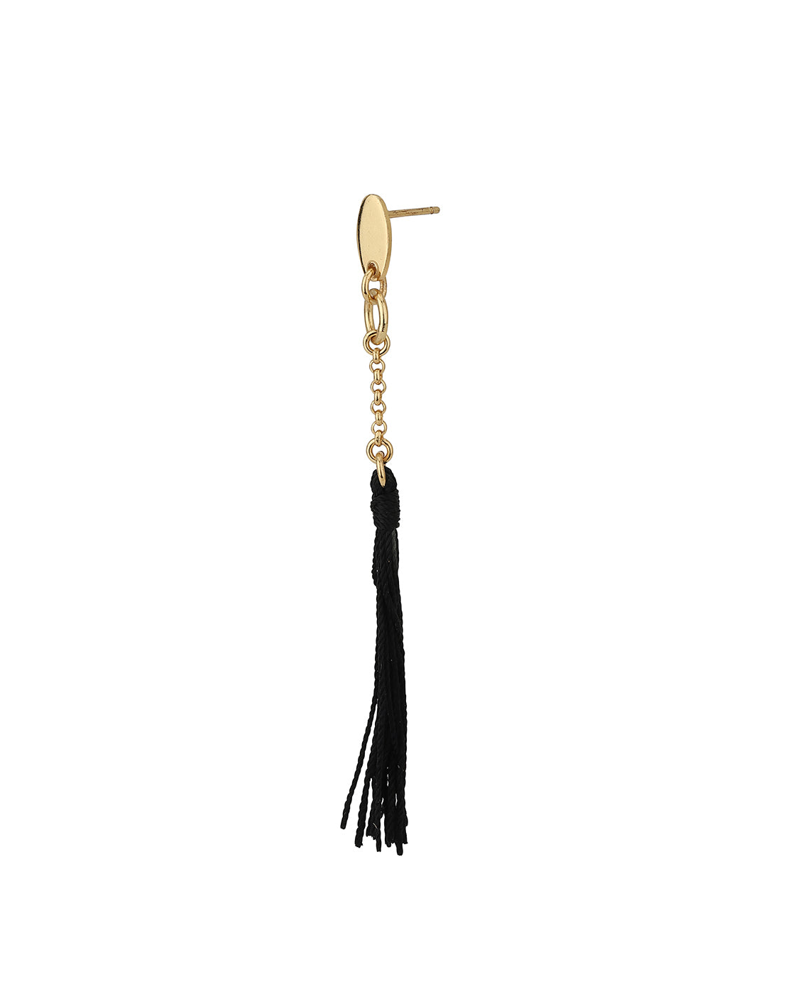 Carlton London Gold Plated Black Tasselled Contemporary Drop Earring For Women