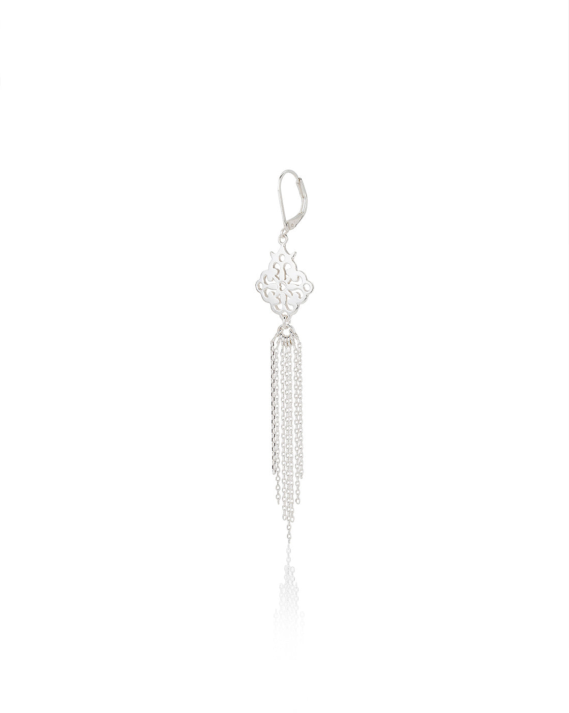 Carlton London Rhodium Plated Tasselled Contemporary Drop Earring For Women
