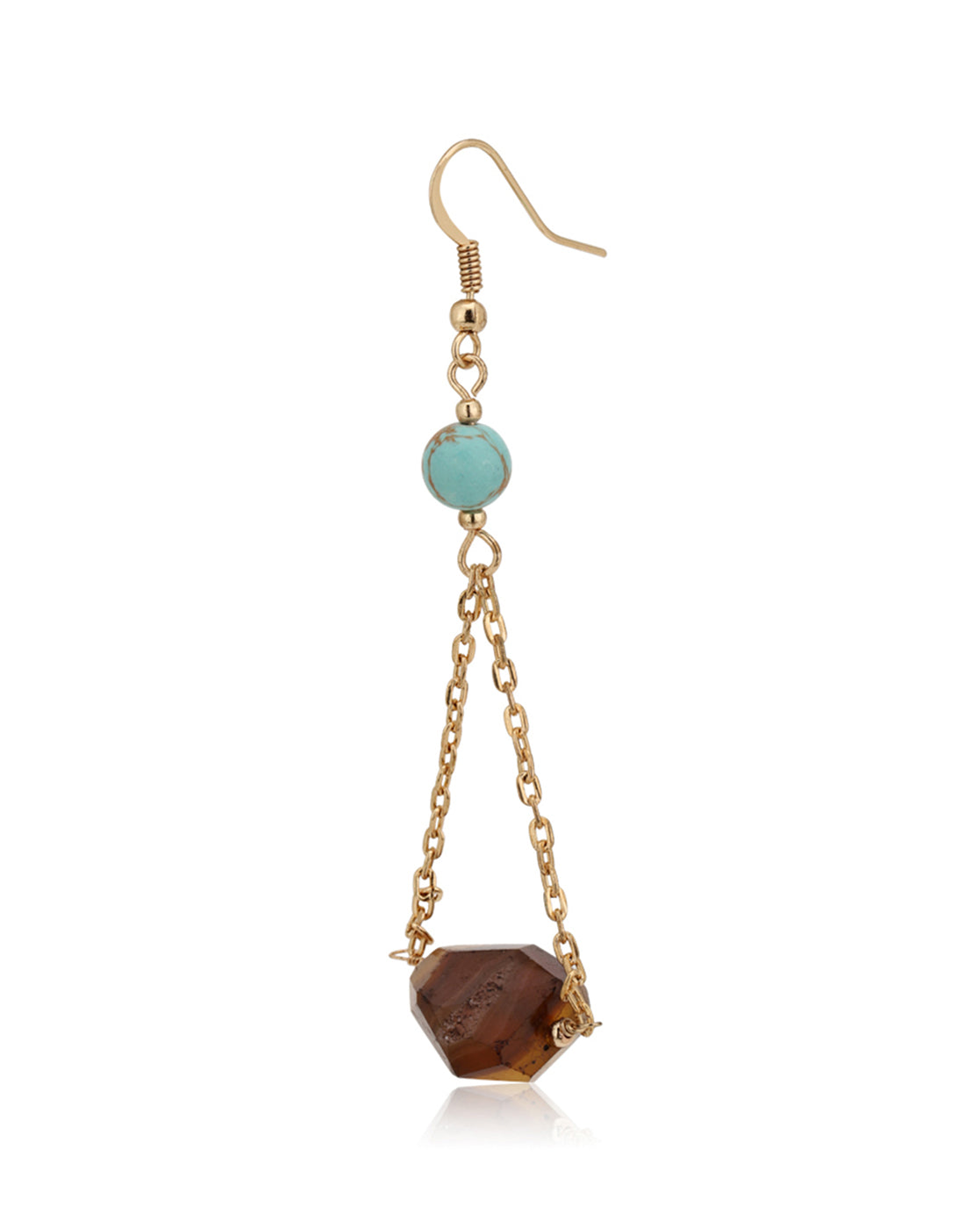 Carlton London Gold Plated Contemporary Drop Earring With Dangling Beads For Women