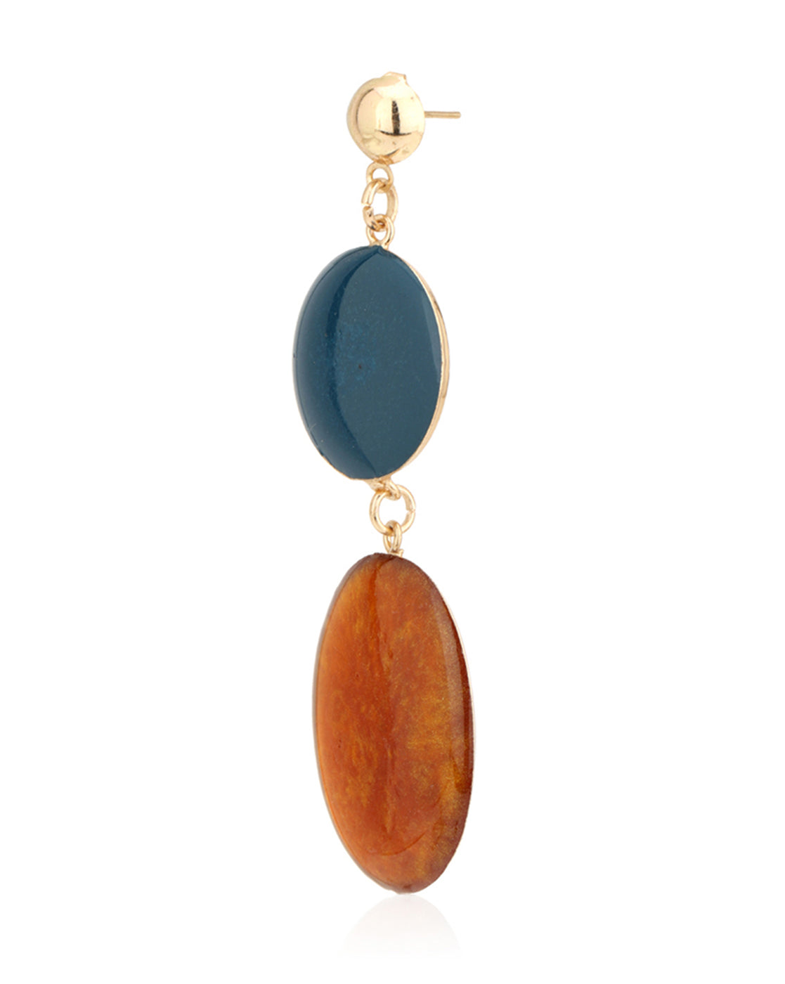 Carlton London Gold Plated Enamel With Glass Beads Circular Drop Earring For Women