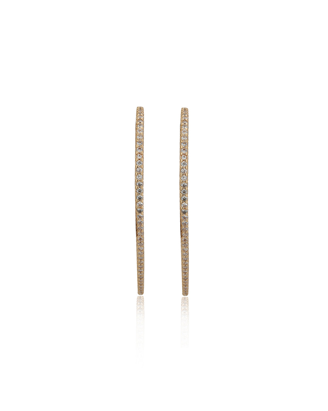 Carlton London Rose Gold Plated Heart Cz Hoop Earring For Women