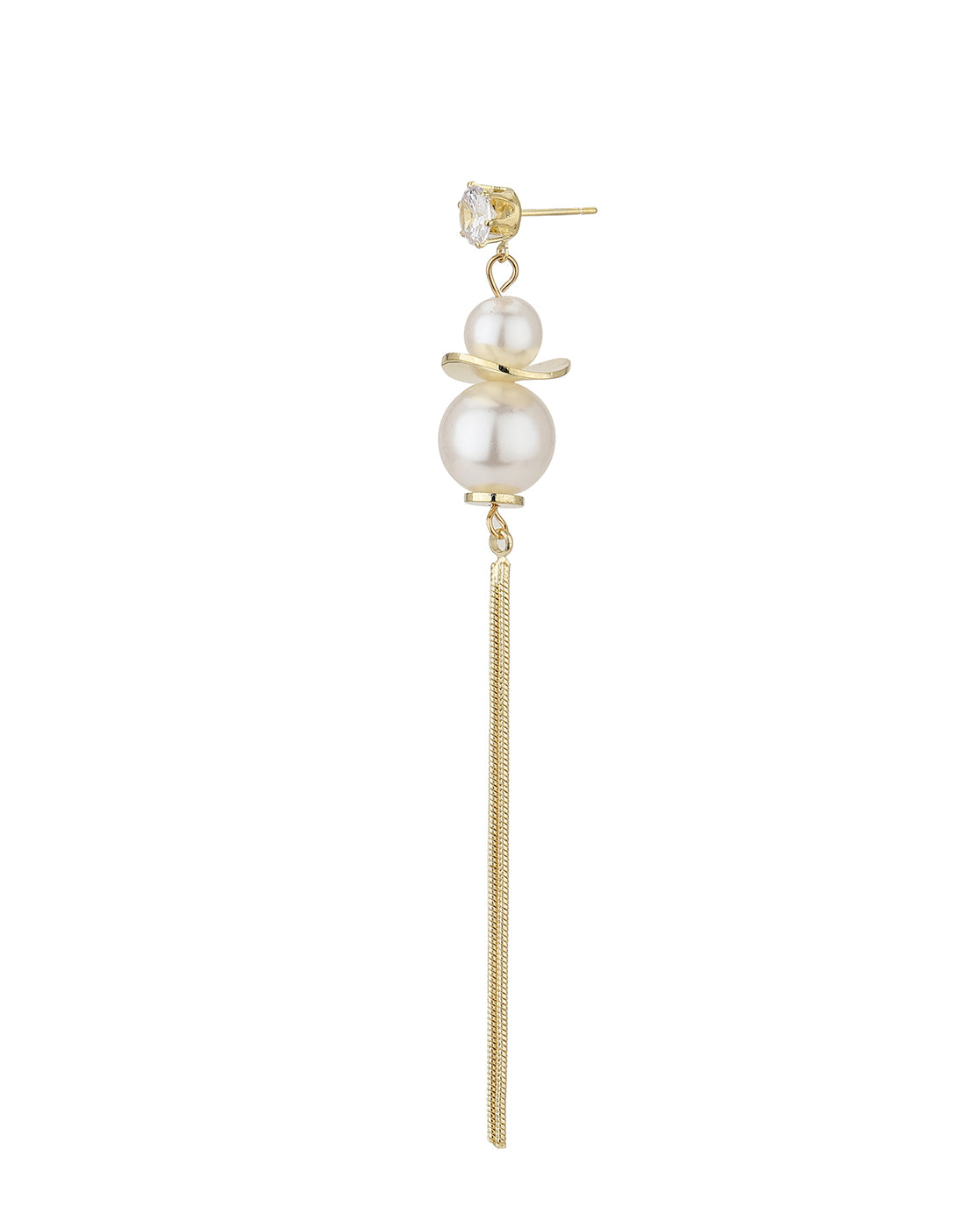 Carlton London Gold Plated White Pearl Drop Earring For Women