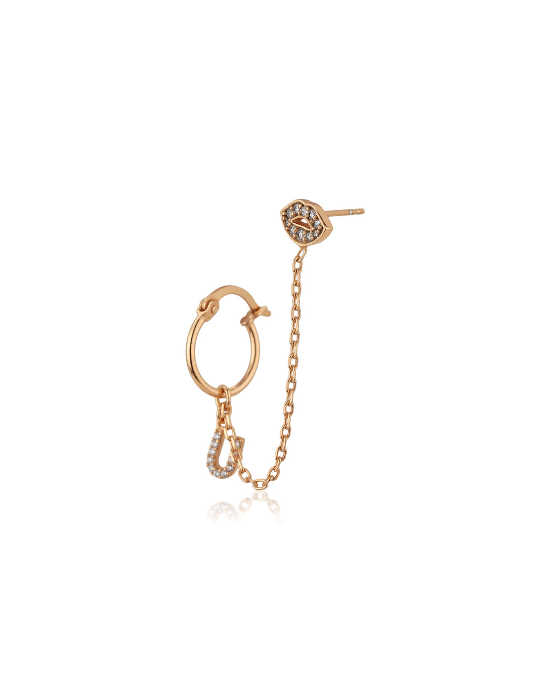 Carlton London Rose Gold Plated Cz Contemporary Ear Cuff Earring For Women